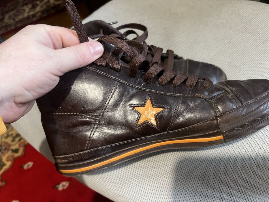 Converse One Star Mid – Piele naturală, maro – Ediție rară