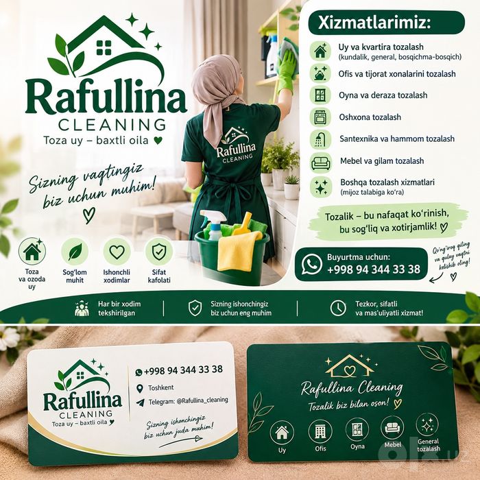 Uborka uy tozalash hizmati