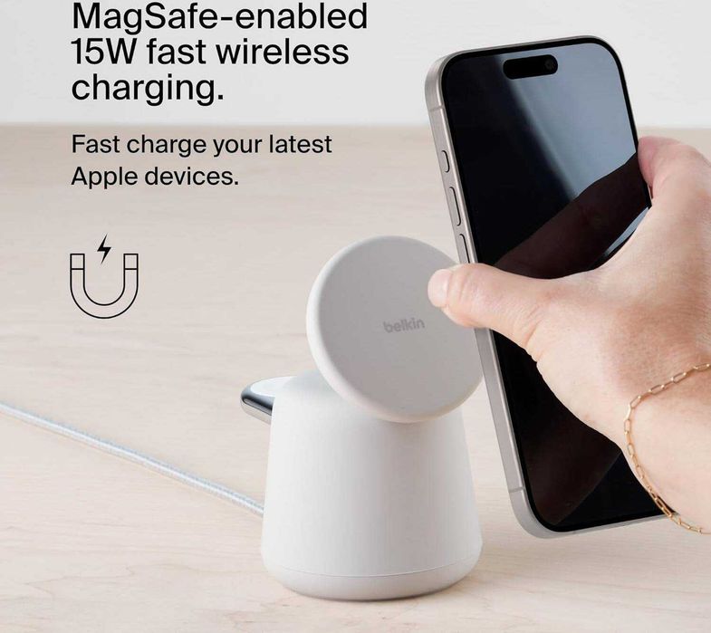 Belkin BoostCharge Pro 2-in-1 Wireless Charging Dock MagSafe 15W