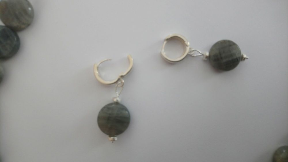 Комплект бижута от лабрадорит (полускъпоценен камък) и сребро