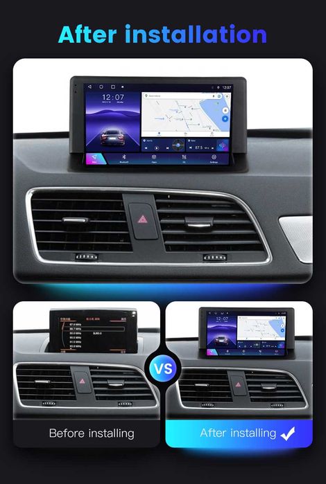 Navigatie Android 14 Audi Q3 2011 -2018 Waze YouTube CarPlay + CAMERA