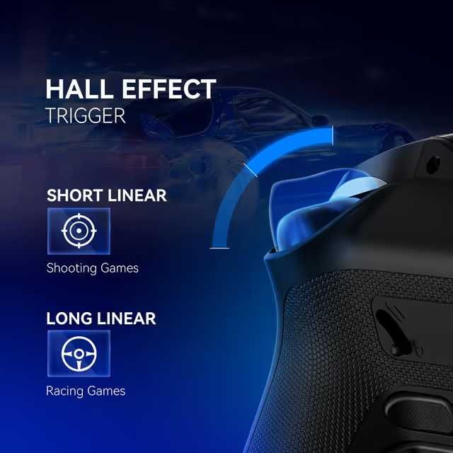 Controller Wireless cu Hall Effect, Display Interactiv și RGB – PC / Switch / Android / iPhone – NOU
