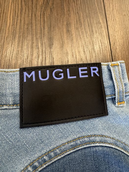 Оригинални дънки Mugler skinny spiral (light blue)