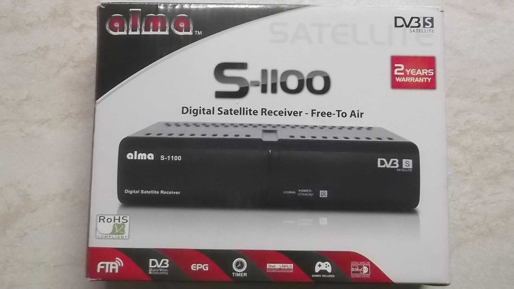 Receptor / receiver satelit digital ALMA S-1100 cu telecomanda