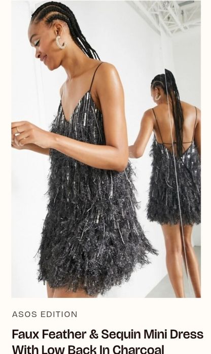 Рокля Asos много красива тип пера