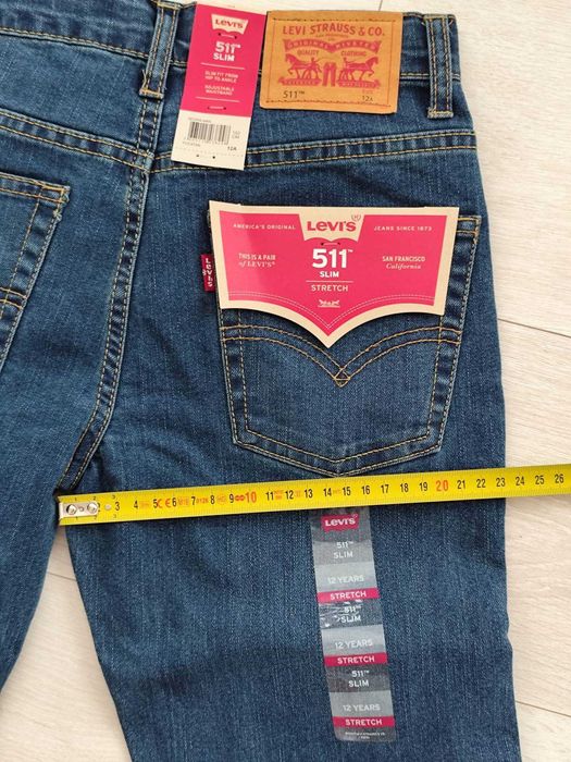 Blugi Jeans Levi's 511  baieti, slim fit, stretch, 12 ani, 152 NOI