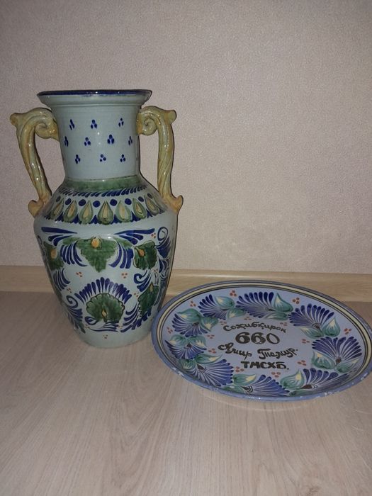 Керамический кувшин и ляган в честь  660- летия Великого Амира Темура
