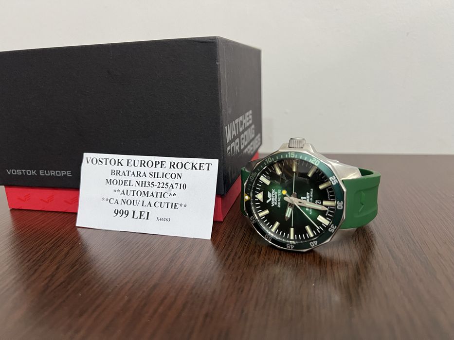 Amanet Royal CB: Ceas Vostok Europe Rocket Automatic ca nou la cutie factura bratara silicon model nh35-225a710
