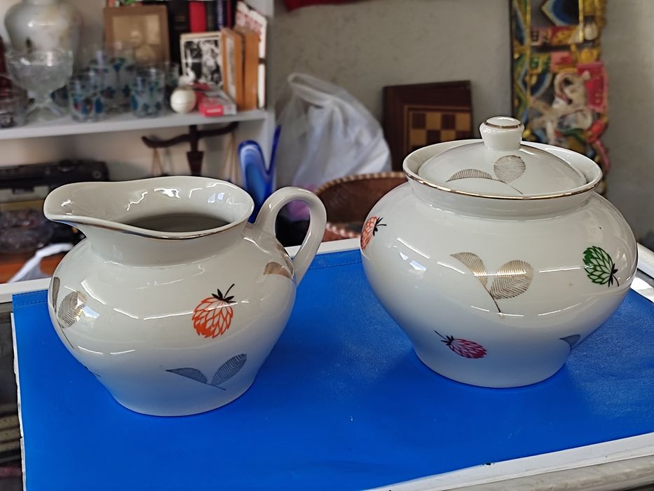 Руски порцелан кана за мляко и захарница