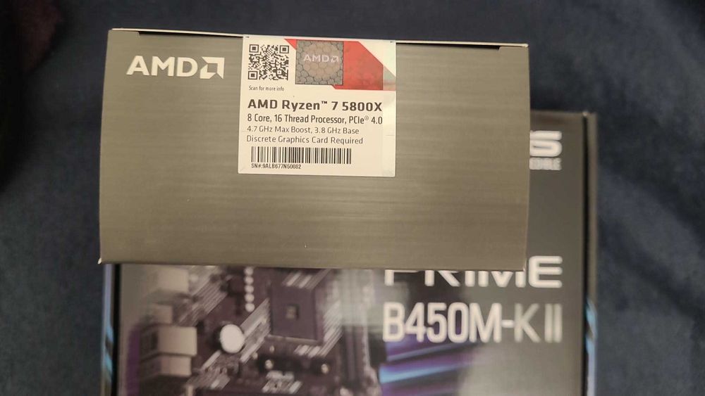 Kit AMD Ryzen 7 5800X up 4.7 GHz + asus b450 +16 gb ram