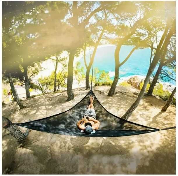 ГИГАНТСКИ Триточков ХАМАК Триъгълна люлка за 3 души *280см * Три точки