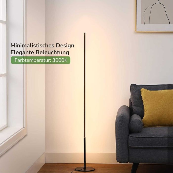 Lampa LED de podea EDISHINE, dimabila, 147 cm, lumina calda 3000K – noua