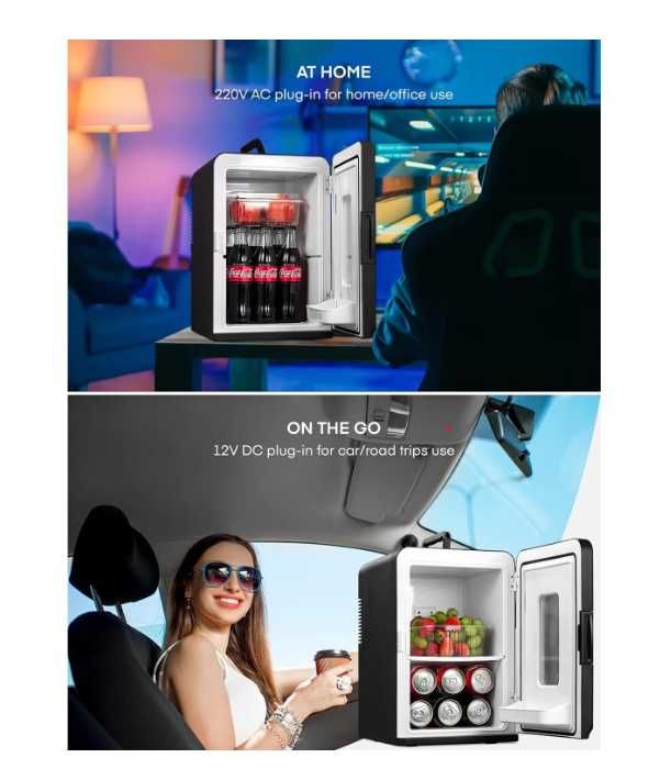 Mini frigider auto NORTHCLAN 15L,220V AC/12V,DC pentru masina, Max-Eco