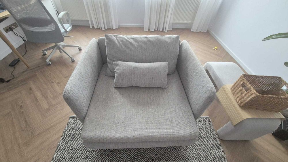 Canapea 3 locuri + fotoliu Ikea Soderhamn bej/maro