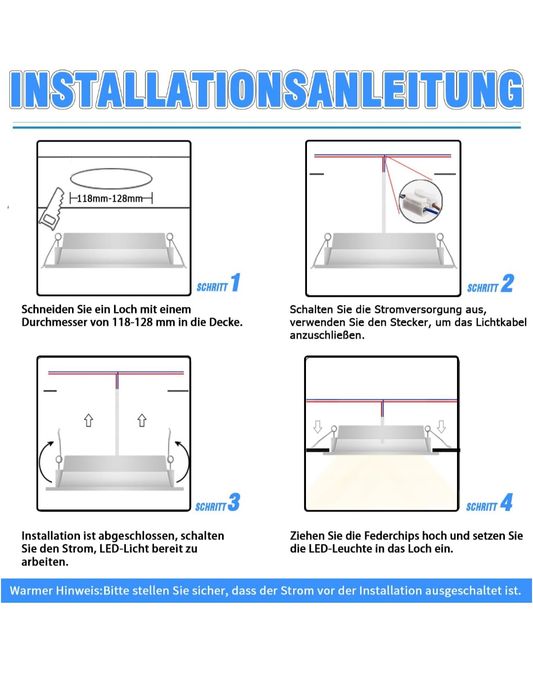 Set de 10 Spoturi LED de tavan 9W 920 Lumen