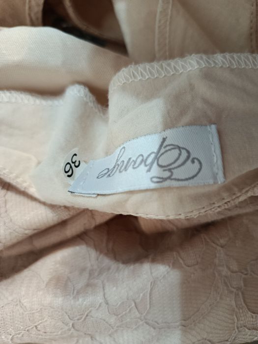 Rochie eleganta dantela crem office Eponge XS  34