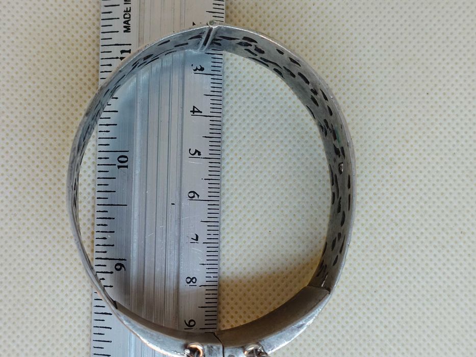 Brățară bangle din argint 800, filigran ajurat – stil edwardian