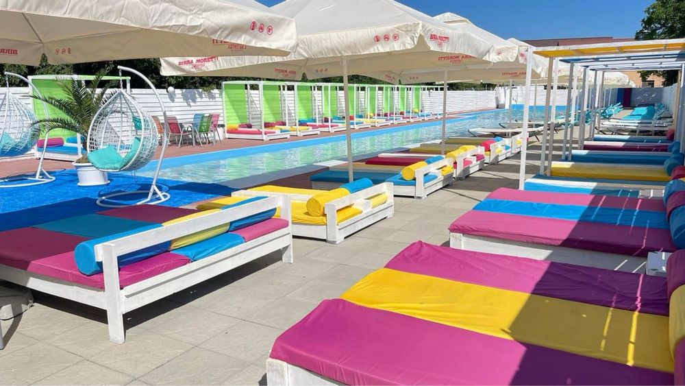 Baldachin , sezlong , plaja , pat