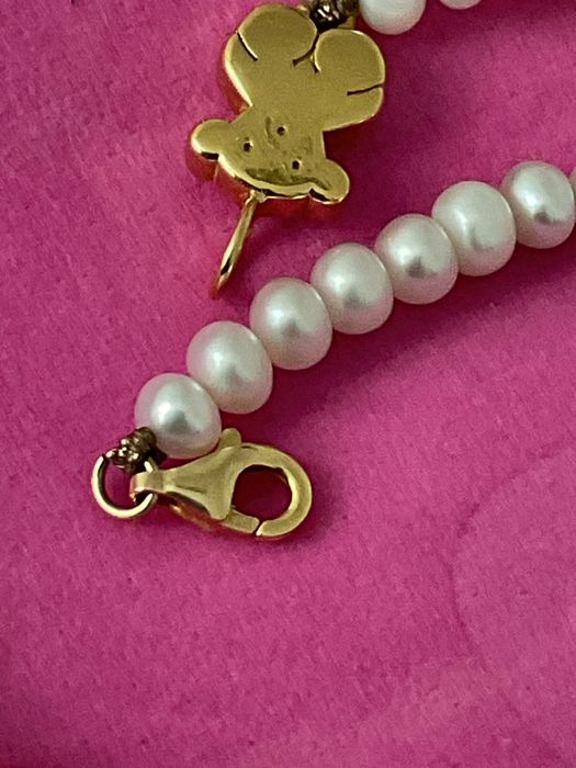 Colier aur 18 k si perle naturale Tous