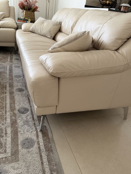 Vand 2 canapele fixe piele Mobexpert