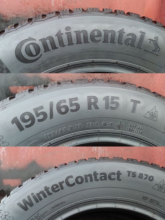 4броя зимни гуми 195/65/15 Continental   Winter Contact Ts870