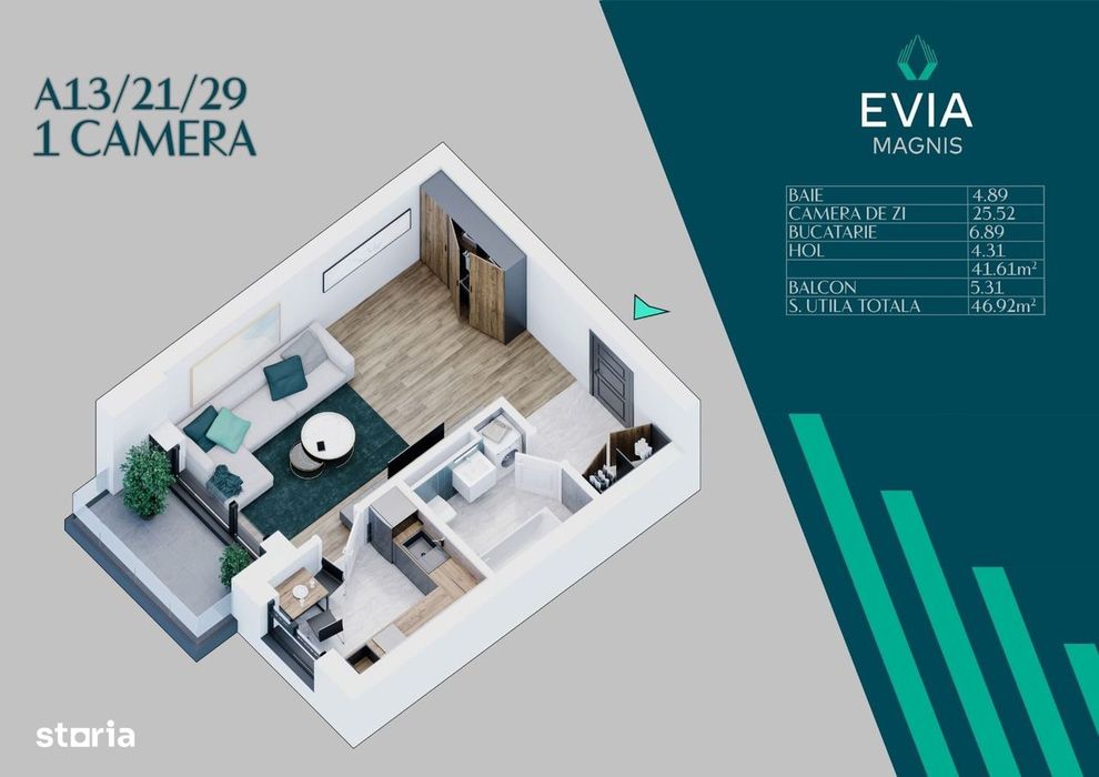 Garsoniera In Noul Proiect Evia - Ideal Investitie / Pallady!