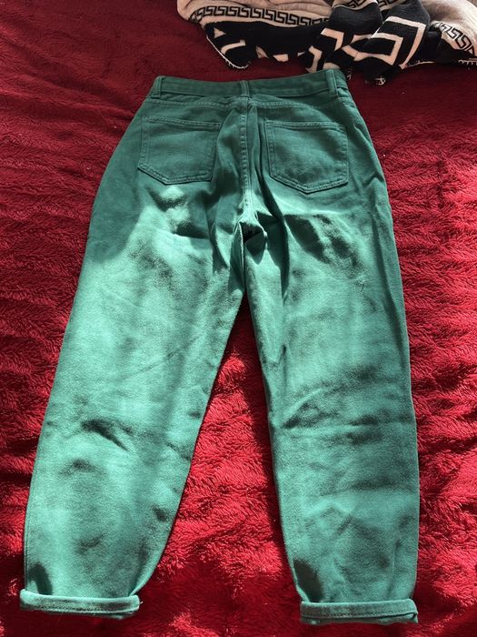 Джинсы зеленые бананы