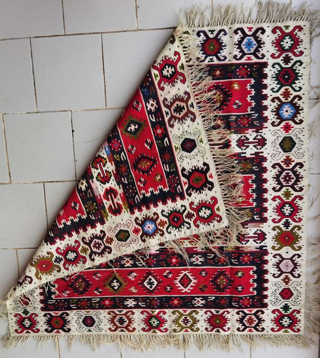 Cuvertura traditionala turceasca tesuta manual covor kilim Sharkoy