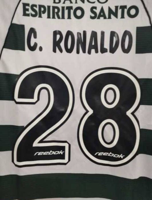 Tricou de fotbal C. Ronaldo #28 Sporting CP, sezon 2002/2003, RETRO