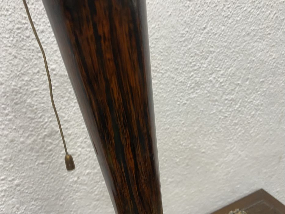 Винтидж настолна лампа дърво и месинг Дания