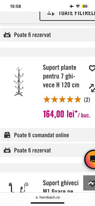 Suport metalic pentru 7 ghivece de flori / plante
