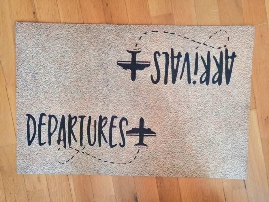 Килимче изтривалка за входна врата коте котарак котки Arrivals Welcome