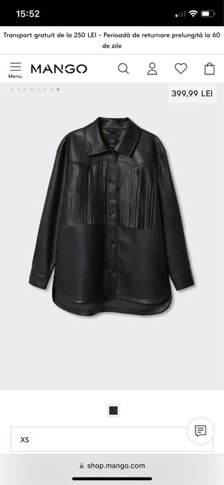 Mango jacheta cu franjuri XS, S, noua, 300 lei