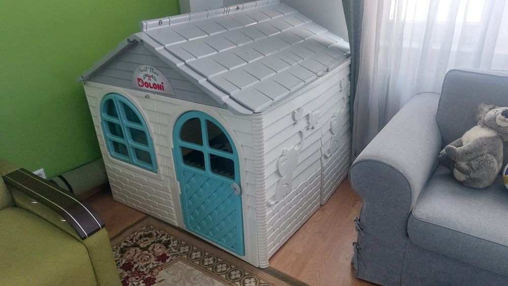 Casuta copii, Doloni, alb, 120x129x129cm