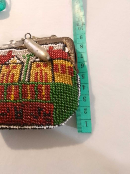 Много рядко Антично османско портмоне ,със куршум  пясъчни мъниста