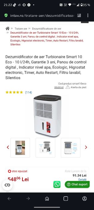 Dezumidificator turbionaire Smart 10 eco