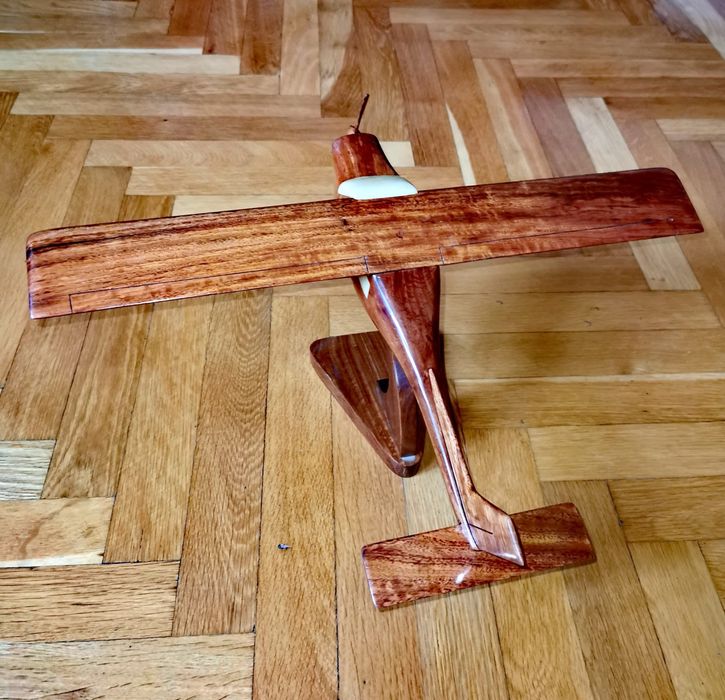 Антикварен ръчно изработен модел на самолет от махагон и камък Канада