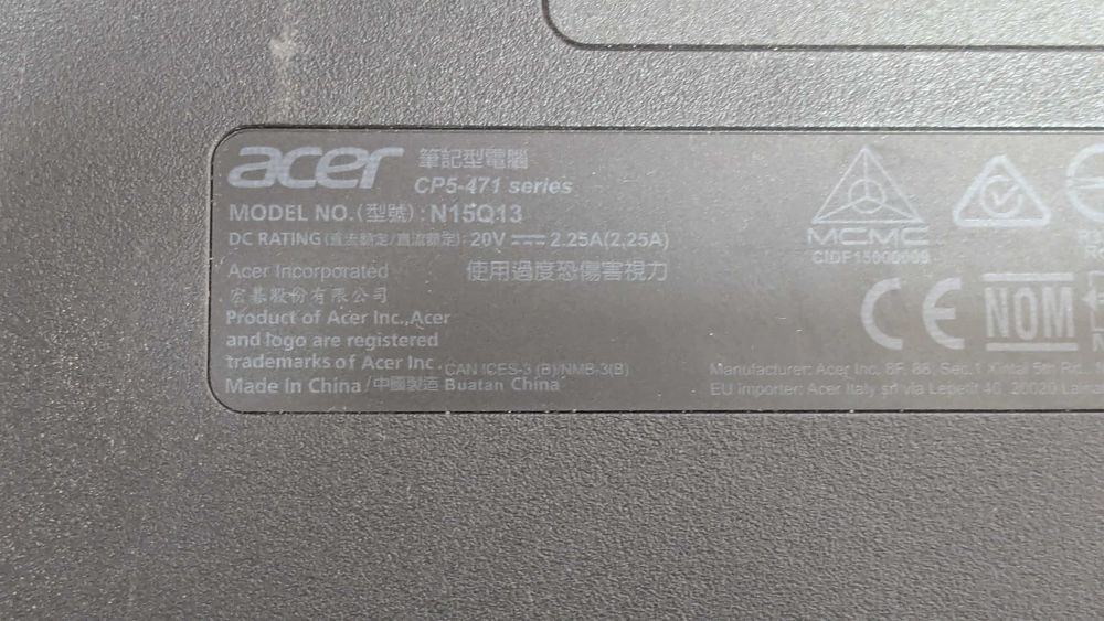 Acer Chromebook CP5-471 14 inch | Intel i3 6100U | 8GB RAM | 32GB eMMC