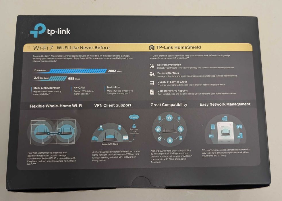 Router TP-LINK Wi-Fi 7 Dual-Band BE3600 / Archer BE230