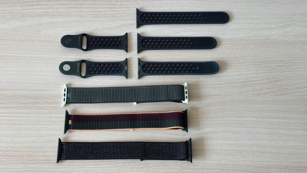 Curele Apple Watch 44 45 Dark Cherry Cypress Nike Cargo Kaki Black