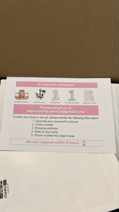 Цифра 1 за рожден ден с вградени ламички