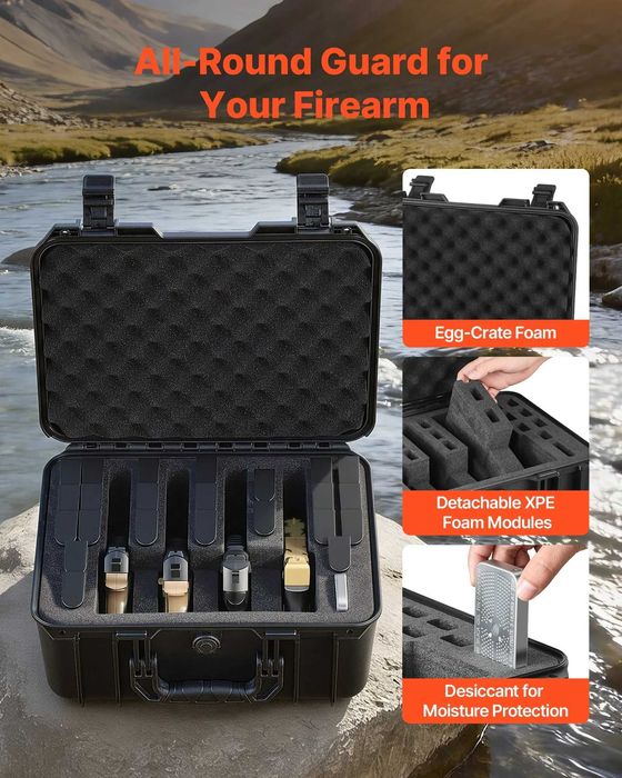 Твърд защитен куфар за оръжия водоустойчив, с XPE пяна, 404×319×192 мм