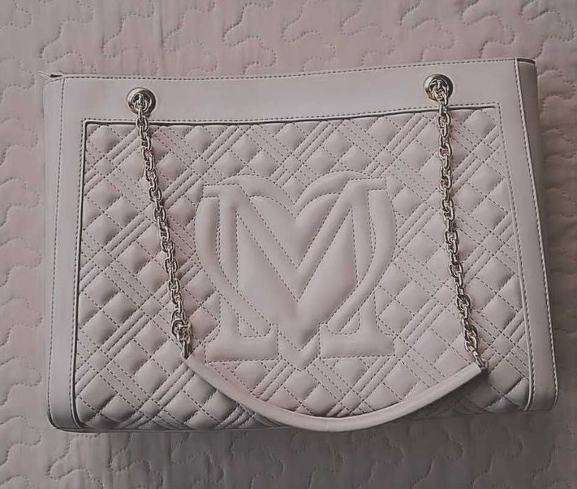 LOVE MOSCHINO Дамска чанта, оригинална, светло розова, НОВА