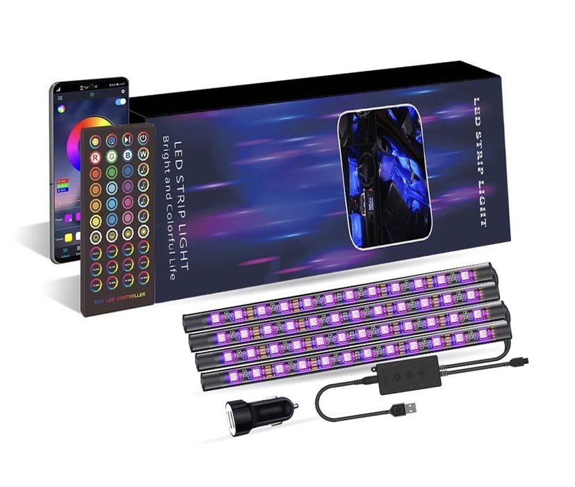 Лед лента интериор RGB Led осветление крушки кола bmw audi mercedes