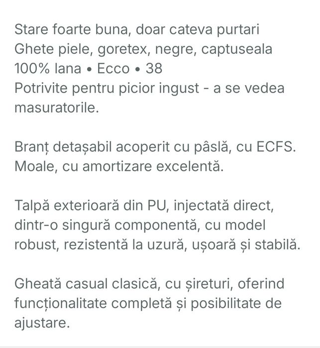 Ghete călduroase, Ecco, mărime 38