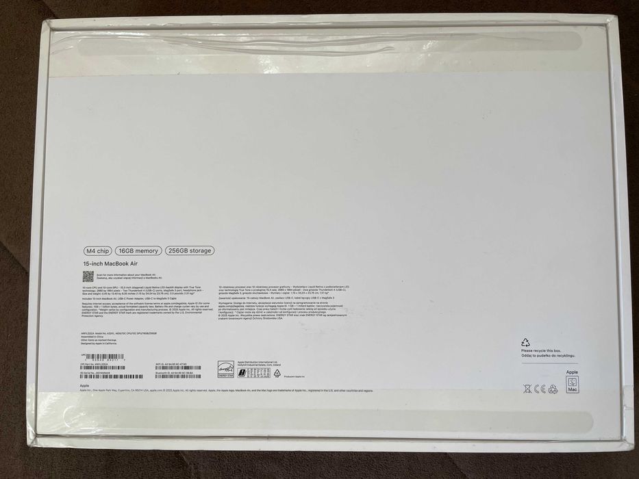 15,3" M4 Apple MacBook Air A3241(2025)-10 Cores CPU/10-Core GPU