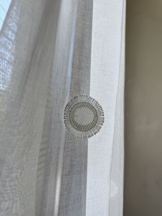 Пердета комплект 5 броя - бели с бродерии точки