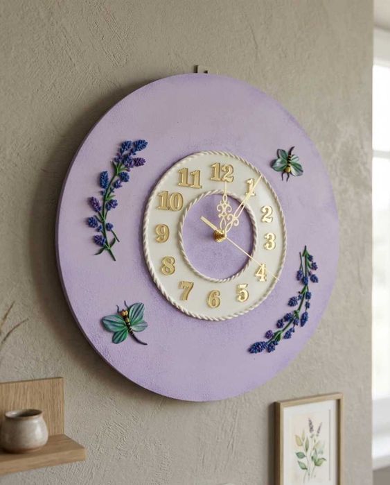 Ceas de perete-lavanda+ rasina