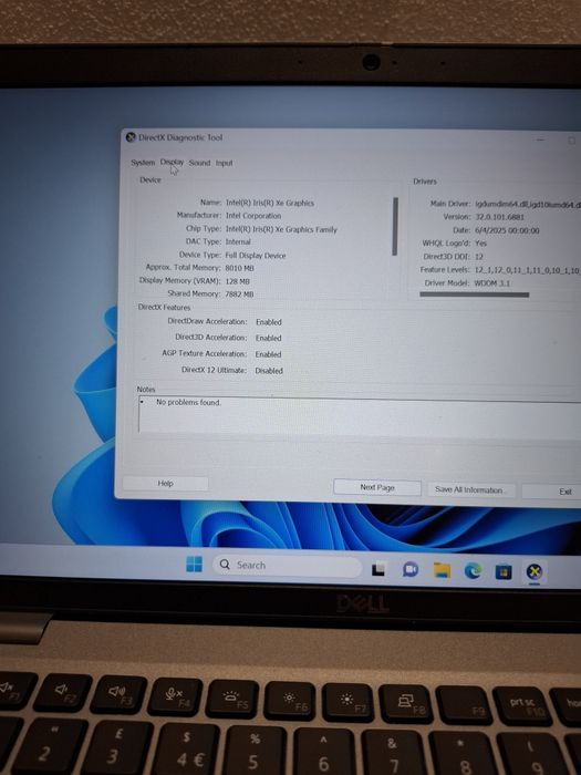Laptop Dell cu i5 generatia 11 , ssd 512 ,16 g ram