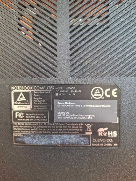 vand laptop gaming clevo dream machines